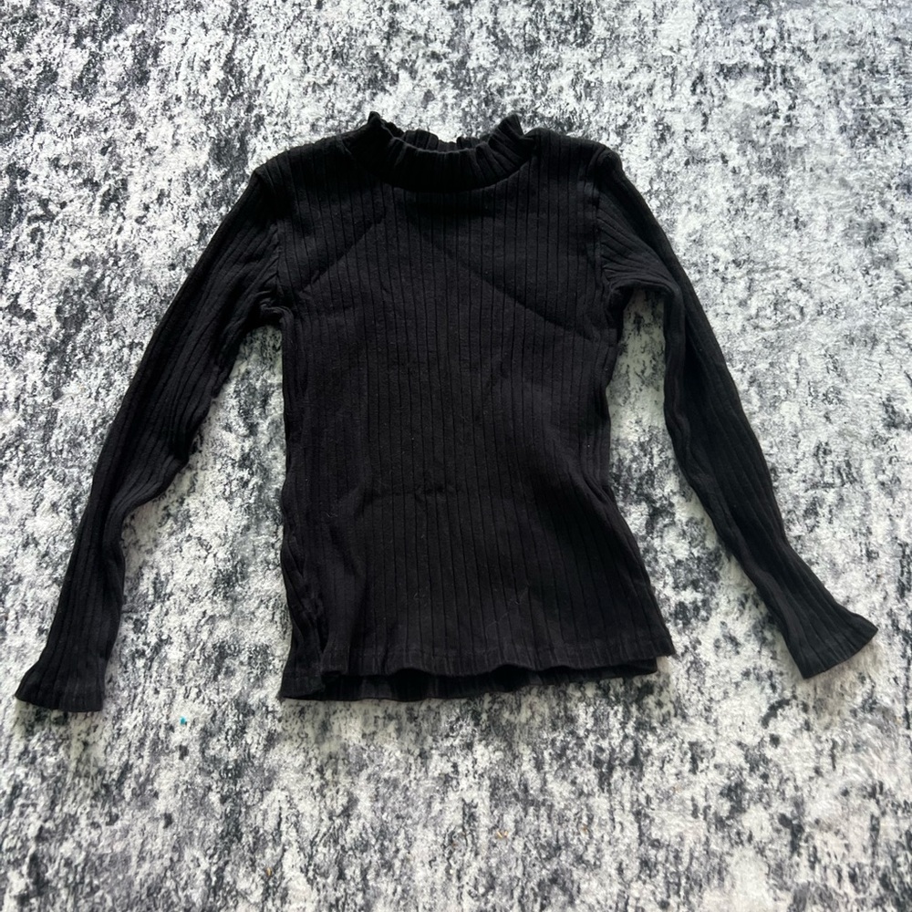 Zara Black Ribbed Girls Top size 6